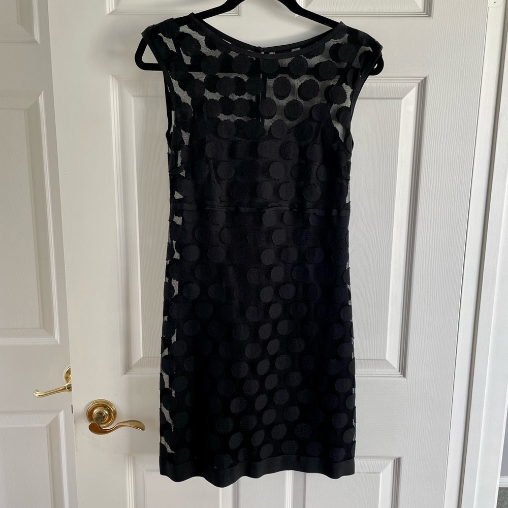 Laundry by shelli Segal black Polk dot semi sheer dress size 4